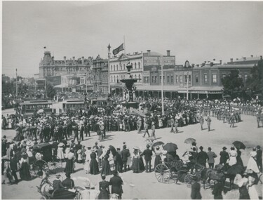 Photograph - QUEEN VICTORIA MEMORIAL PROCESSION BENDIGO, 1901 ?