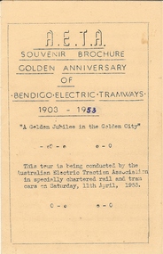 Document - BASIL MILLER COLLECTION: TRAMS - BROCHURE TRAMS GOLDEN ANNIVERSARY