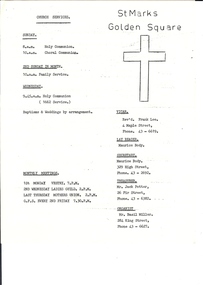 Document - BASIL MILLER COLLECTION: CHURCH - NEWSLETTTER - ST MARK'S