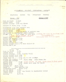 Document - BASIL MILLER COLLECTION: RAILWAY HISTORICAL SOCIETY - TRAM TIMETABLE