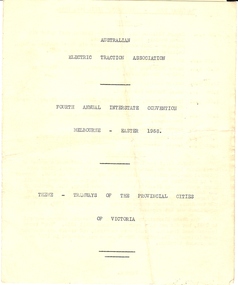 Document - BASIL MILLER COLLECTION: TRAMS - 1958 EASTER CONVENTION