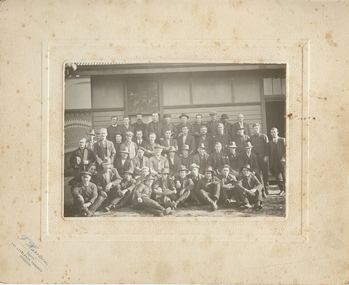 Photograph - MALE WORKERS BENDIGO LOCOMOTIVE SHEDS C 1918, C 1918