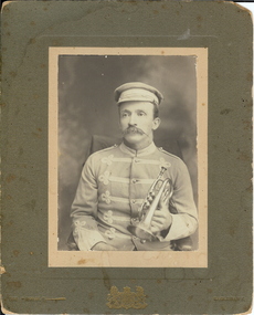 Photograph - BANDSMAN WITH CORNET, approx,. 1890's ?