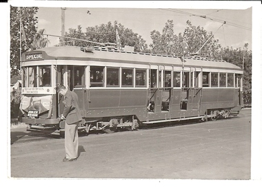 Photograph - BASIL MILLER COLLECTION: TRAM WITH MAN TAKING PHOTO