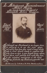 Photograph - MEMORIAL CARD: A.H. GOGGIN, 1897