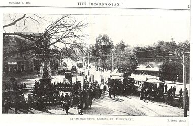 Photograph - BASIL MILLER COLLECTION: ALEXANDRA FOUNTAIN AND 2 TRAMS, 1912