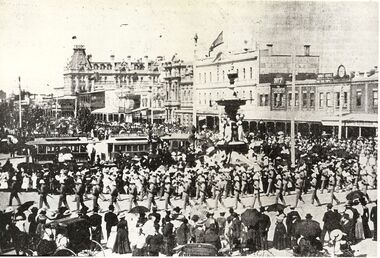 Photograph - BASIL MILLER COLLECTION: MILITARY PARADE WITH TRAM