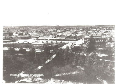 Photograph - BENDIGO: BIRDS EYE VIEW, late 1800's