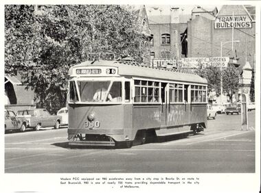 Photograph - BASIL MILLER COLLECTION: NO 980 TRAM ON BOURKE ST, MELBOURNE