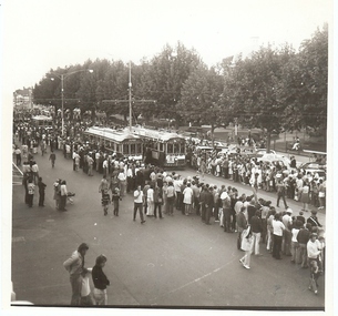 Photograph - BASIL MILLER COLLECTION: 3 TRAMS ON PALL MALL