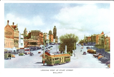 Photograph - BASIL MILLER COLLECTION: TRAM ON STURT ST - BALLARAT
