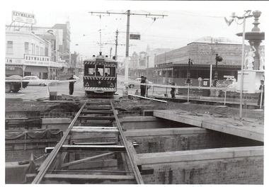 Photograph - BASIL MILLER COLLECTION: BRIDGE WORKS WITH TRAM