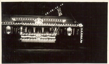 Photograph - BASIL MILLER COLLECTION: TRAM DECORATED FOR KING GEORGE VI CORONATION, 17th. May 1937