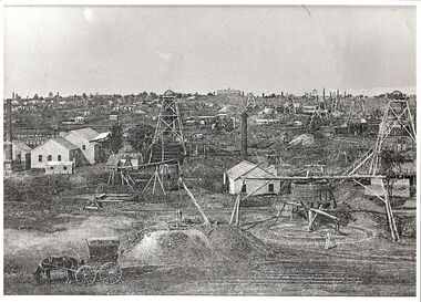 Photograph - BASIL MILLER COLLECTION: MINING LANDSCAPE - NEW CHUM GULLY, BENDIGO, 1860-70's