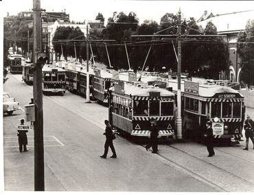 Photograph - BASIL MILLER COLLECTION: TRAMS - VIEW STREET, BENDIGO, 1960's ?