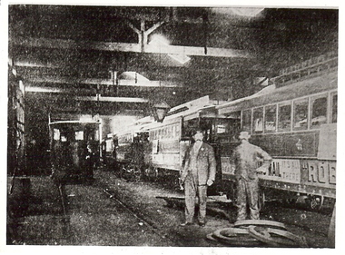 Photograph - BASIL MILLER COLLECTION: BENDIGO TRAM DEPOT, 5/1/1899