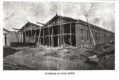 Photograph - BASIL MILLER COLLECTION:  PHOTOGRAPHIC COPY OF TRAM SHEDS EXTERIOR