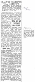 Newspaper - BASIL MILLER COLLECTION:  TWO NEWSPAPER ARTICLES - ARTHUR DOUGLAS RETIREMENT, 1951
