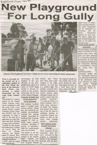 Newspaper - LONG GULLY HISTORY GROUP COLLECTION: NEW PLAYGROUND FOR LONG GULLY