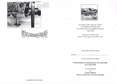 Document - LONG GULLY HISTORY GROUP COLLECTION: INVITATION TO BOOK LAUNCH
