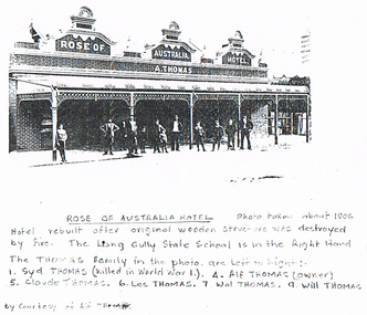 Photograph - LONG GULLY HISTORY GROUP COLLECTION: ROSE OF AUSTRALIA HOTEL