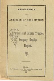 Document - FARMERS AND CITIZENS TRUSTEES COMPANY BENDIGO LTD