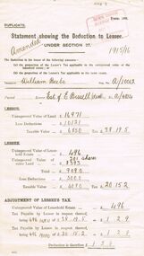 Document - GLENYS MCKITTERICK COLLECTION:  WILLIAM BEEBE DOCUMENTS, 19th May, 1916