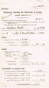 Document - GLENYS MCKITTERICK COLLECTION:  WILLIAM BEEBE DOCUMENTS, 19th June, 1917