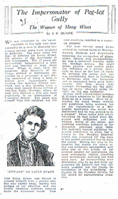 Document - LONG GULLY HISTORY GROUP COLLECTION: THE IMPERSONATOR OF PEG-LEG GULLY