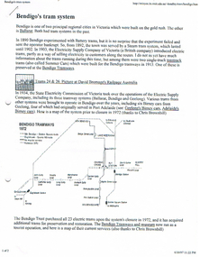 Document - LONG GULLY HISTORY GROUP COLLECTION: BENDIGO'S TRAM SYSTEM