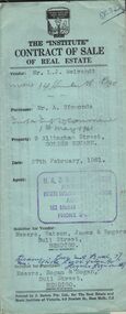 Document - H.A. & S.R. WILKINSON COLLECTION: CONTRACT OF SALE