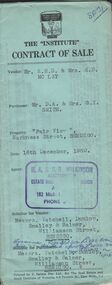 Document - H.A & S. R. WILKINSON COLLECTION: CONTRACT OF SALE