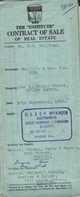 Document - H. A. & S. R. WILKINSON COLLECTION: CONTRACT OF SALE