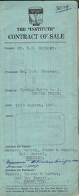 Document - H. A. & S. R. WILKINSON COLLECTION: CONTRACT OF SALE