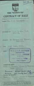 Document - H. A. & S. R. WILKINSON COLLECTION: CONTRACT OF SALE