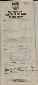 Document - H. A. & S. R. WILKINSON COLLECTION: CONTRACT OF SALE