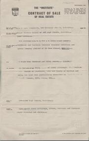 Document - H. A. & S. R. WILKINSON COLLECTION: CONTRACT OF SALE