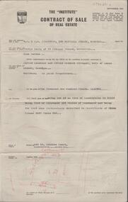 Document - H. A. & S. R. WILKINSON COLLECTION: CONTRACT OF SALE