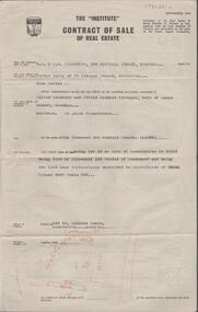 Document - H. A. & S. R. WILKINSON COLLECTION: CONTRACT OF SALE