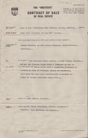 Document - H. A. & S. R. WILKINSON COLLECTION: CONTRACT OF SALE