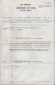 Document - H. A. & S. R. WILKINSON COLLECTION: CONTRACT OF SALE