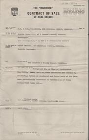 Document - H. A. & S. R. WILKINSON COLLECTION: CONTRACT OF SALE