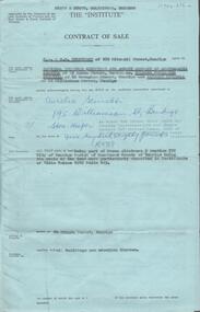 Document - H. A. & S. R. WILKINSON COLLECTION: CONTRACT OF SALE