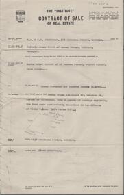 Document - H. A. & S. R. WILKINSON COLLECTION: CONTRACT OF SALE