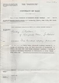 Document - H. A. & S. R. WILKINSON COLLECTION: CONTRACT OF SALE