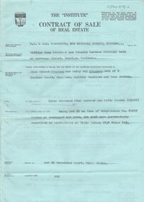 Document - H. A. & S. R. WILKINSON COLLECTION: CONTRACT OF SALE