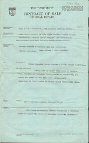 Document - H. A. & S. R. WILKINSON COLLECTION: CONTRACT OF SALE