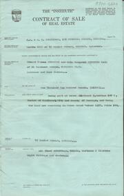 Document - H. A. & S. R. WILKINSON COLLECTION: CONTRACT OF SALE