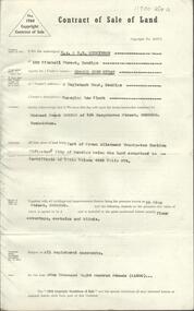 Document - H. A. & S. R. WILKINSON COLLECTION: CONTRACT OF SALE
