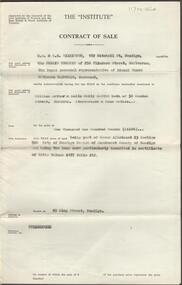 Document - H. A. & S. R. WILKINSON COLLECTION: CONTRACT OF SALE